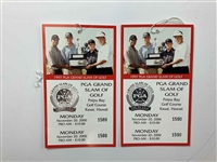 2000 PGA Grand Slam of Golf Money Clip, Badges & Tiger Woods 