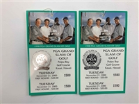 2000 PGA Grand Slam of Golf Money Clip, Badges & Tiger Woods 