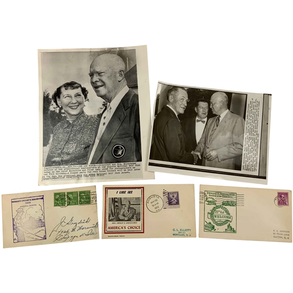 A Five-Piece Collection of Dwight D. Eisenhower and Augusta National Golf Club Ephemera and Press Photographs