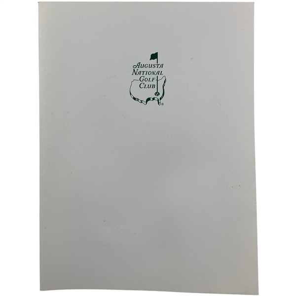 2004 Masters Champion Dinner Menu Augusta National Golf Club - Night of Mickelson Win!