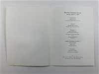 2004 Masters Champion Dinner Menu Augusta National Golf Club - Night of Mickelson Win!