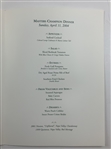 2004 Masters Champion Dinner Menu Augusta National Golf Club - Night of Mickelson Win!
