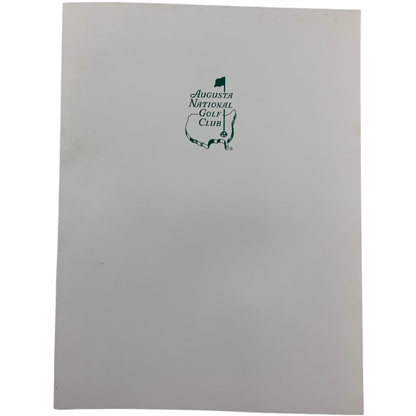 2005 Masters Champion Dinner Menu Augusta National Golf Club - Night of Tiger Woods Win!