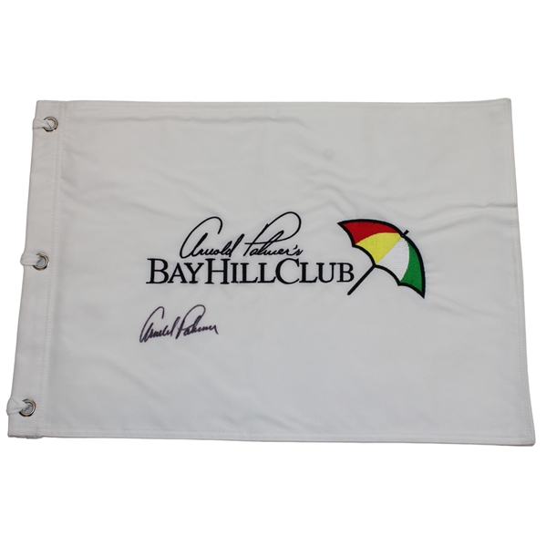 Arnold Palmer Signed Bay Hill Club Embroidered Flag JSA ALOA