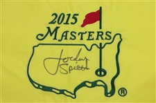 Jordan Spieth Signed 2015 Masters Tournament Embroidered Flag JSA ALOA