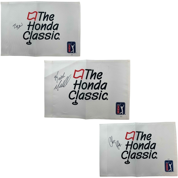 Brian Stroud, Chris Kirk & Keith Mitchell Signed Honda Classic Flags JSA COA