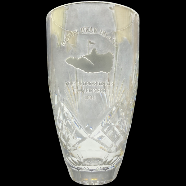 Robert Boyds 1994 Hilton Head Island Golf Professionals Championship Cut Crystal Trophy Vase