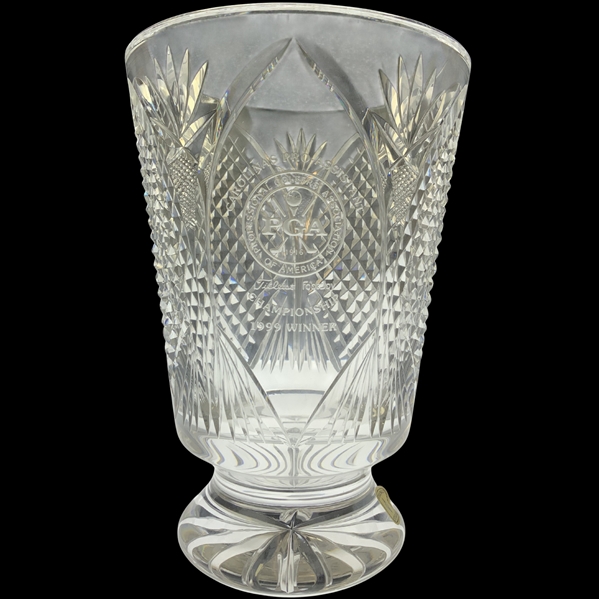 Robert Boyds 1999 Carolinas PGA Pro-Assistant Championship Sterling Cut Glass Heritage Pattern Trophy Vase