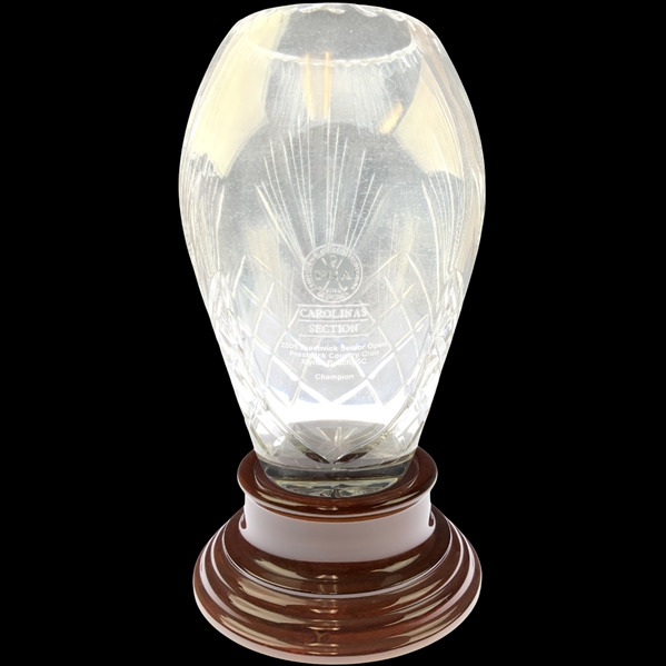 Robert Boyds 2005 PGA Carolinas Section Prestwick Senior Open Champion Crystal Trophy Vase