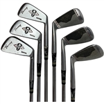 A Set of Six Vintage MacGregor Tourney MT Custom Winged Logo Golf Irons