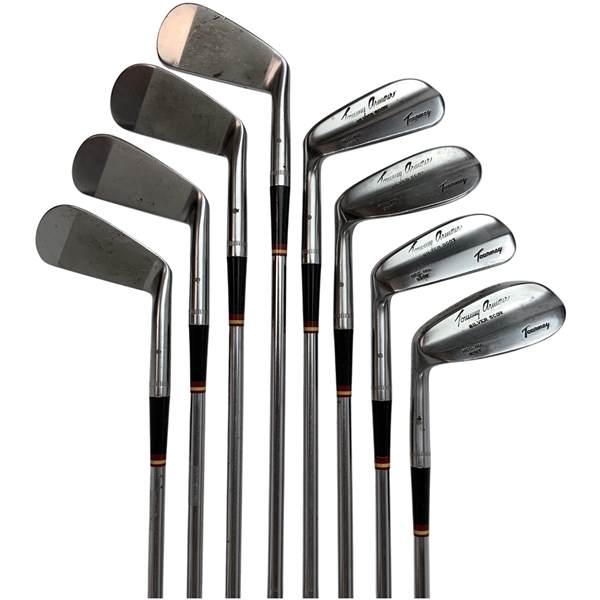 A Set of Eight MacGregor Tommy Armour Silver Scot Tourney Rec No 985T Left Handed Irons