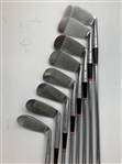 A Set of Eight MacGregor Tommy Armour Silver Scot Tourney Rec No 985T Left Handed Irons