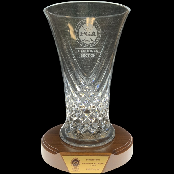 Robert Boyds 1995 PGA Carolinas Section Cut Crystal Golf Trophy Porters Neck Plantation
