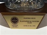 Robert Boyd's 1995 PGA Carolinas Section Cut Crystal Golf Trophy Porters Neck Plantation