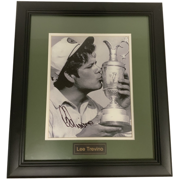 Lee Trevino Signed Claret Jug Photo - Framed JSA ALOA