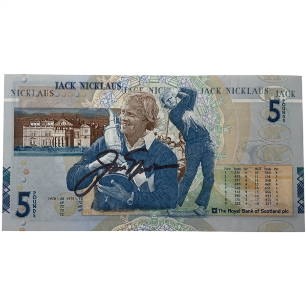 Jack Nicklaus Signed RBS 5 Pound Note JSA ALOA