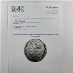 Cincinnati Reds Riverfront Stadium 1970-2002 Reunion Ball Signed by 24 Old Timers JSA ALOA