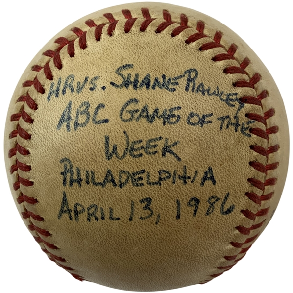 Ray Knights Inscribed 1986 Home Run MLB Game of The Week Used Ball 