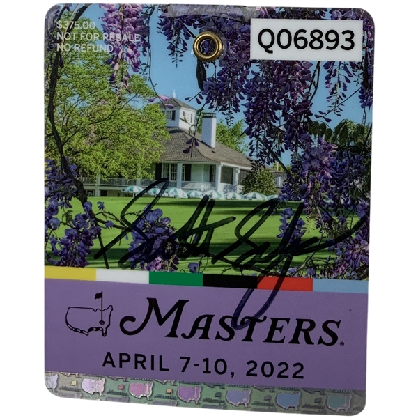 Scottie Scheffler Signed 2022 Masters SERIES Badge #Q06893 JSA ALOA