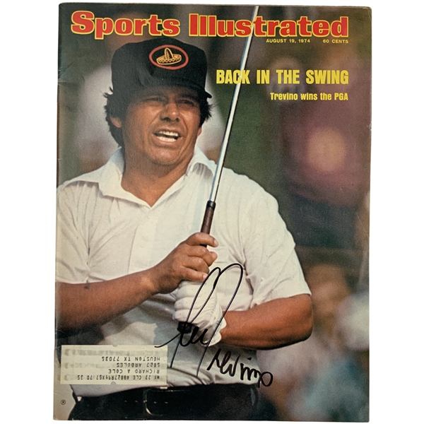 Lee Trevino Signed August 19 1974 Sports Illustrated Magazine PGA Championship Cover JSA ALOA