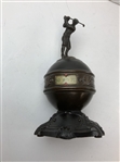 Antique Cast Metal Figural Golfer Desk Thermometer