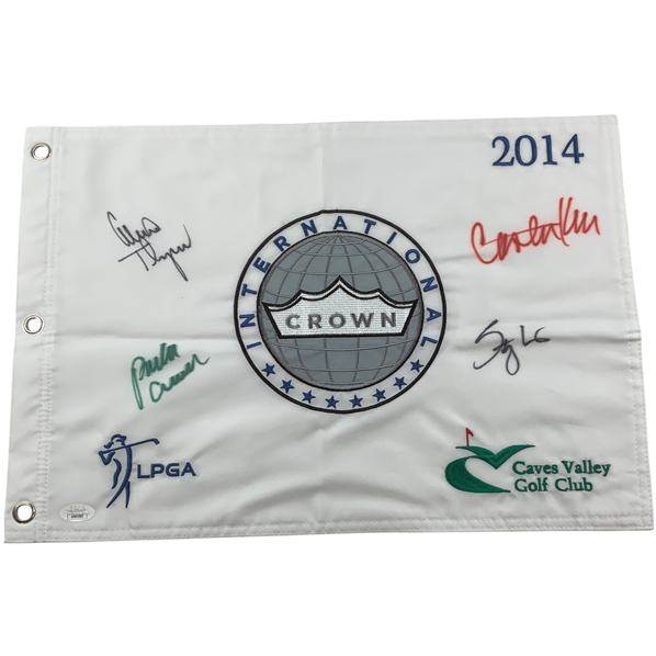 Team USA Signed 2014 LPGA International Crown Embroidered Golf Flag JSA #AR65593