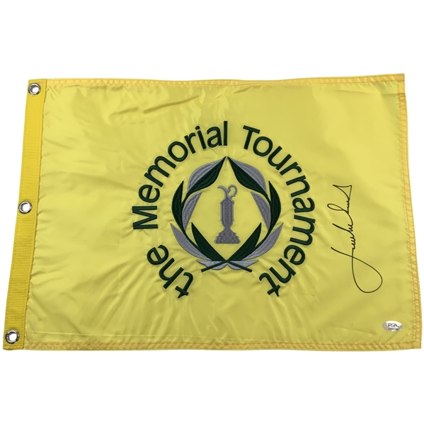 Jordan Spieth Signed Memorial Tournament Embroidered Flag PSA/DNA #AP22754