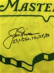 Jack Nicklaus Signed 2024 Masters Tournament Embroidered Flag w/ Years Won JSA ALOA