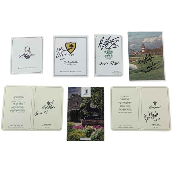 A Collection of Seven (7) Signed PGA Tour Winner Golf Scorecards JSA ALOA