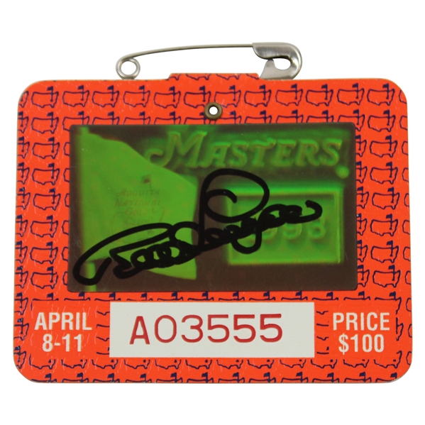 Bernhard Langer Signed 1993 Masters Tournament SERIES Badge #A03555 JSA ALOA