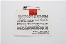 Bernhard Langer Signed 1993 Masters Tournament SERIES Badge #A03555 JSA ALOA