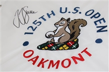 Champion JJ Spaun Signed 2025 US Open at Oakmont Embroidered Flag JSA ALOA