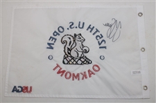 Champion JJ Spaun Signed 2025 US Open at Oakmont Embroidered Flag JSA ALOA
