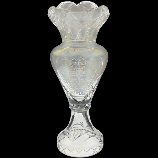 2006 PGA Carolinas Section Crowfield Senior Open Champion Cut Crystal Trophy Vase