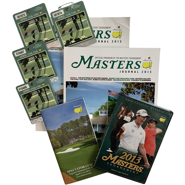 A Collection of 2013 Masters Tournament Memorabilia Including Four Spectator Badges