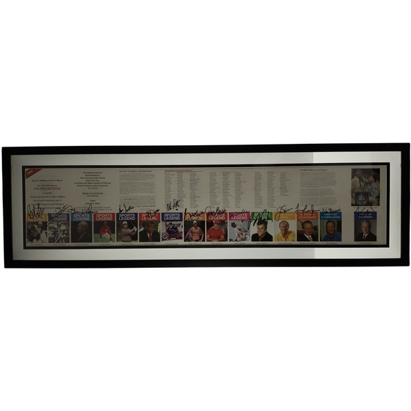Multi-Signed 20th Annual Great Sports Legends Dinner Commemorative Framed Display JSA ALOA