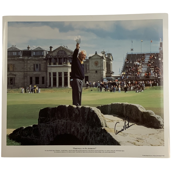 Arnold Palmer Signed Farewell to St. Andrews Photo JSA ALOA