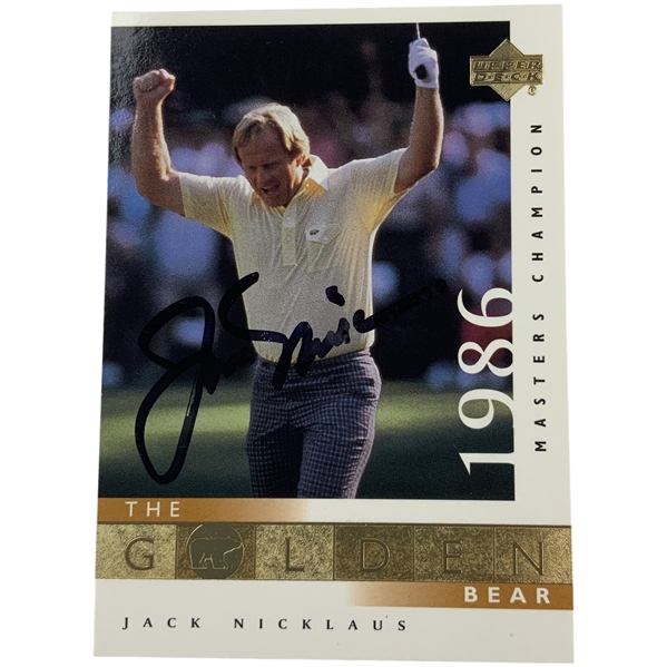 Jack Nicklaus Signed 2001 Upper Deck Golf Jack Nicklaus The Golden Bear Card JSA ALOA