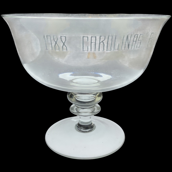 1988 Carolinas PGA Match Play Championship Engraved Glass Pedestal Trophy Bowl