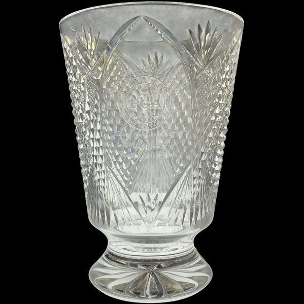 Sterling Cut Glass Heritage Pattern Carolinas PGA Assistant Championship Trophy Vase 2000