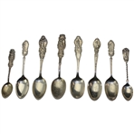 Eight (8) Various Vintage Golf Themed Sterling Silver Spoons