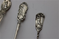 Eight (8) Various Vintage Golf Themed Sterling Silver Spoons