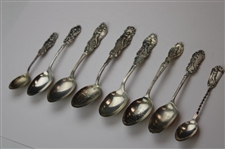Eight (8) Various Vintage Golf Themed Sterling Silver Spoons