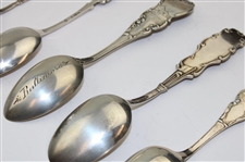 Eight (8) Various Vintage Golf Themed Sterling Silver Spoons