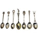 Seven (7) Various Vintage Golf Themed Sterling Silver Spoons