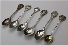 Six (6) Various Vintage Golf Themed Sterling Silver Spoons