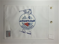Arnold Palmer Signed Bank of America Colonial Tournament Embroidered Flag JSA ALOA