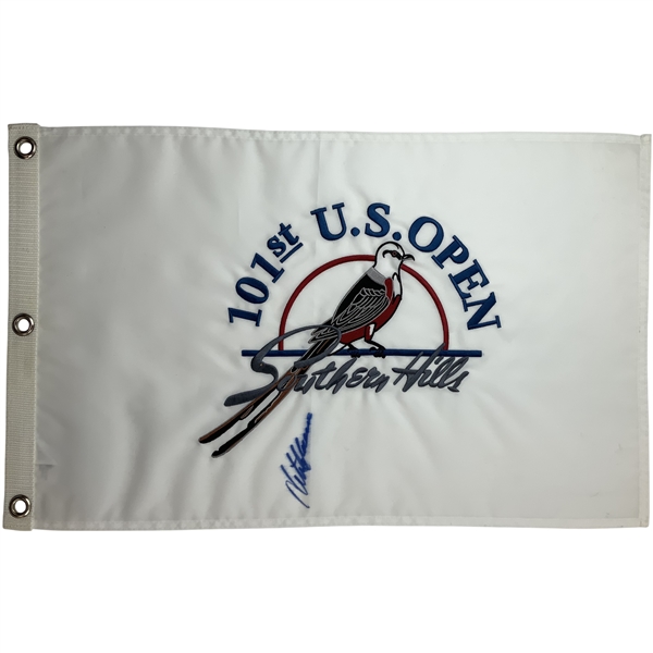 Retief Goosen Signed 2001 US Open at Embroidered Southern Hills Flag JSA ALOA