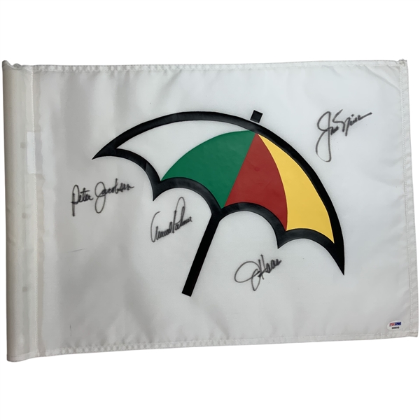 Nicklaus Palmer Multi-Signed Latrobe CC Umbrella Golf Pin Flag PSA/DNA E66640