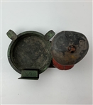 Vintage Cast Iron Dunlop Man Golfer Novelty Ashtray and Matchbox Holder
